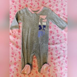 Nike 6m button up footed pajamas